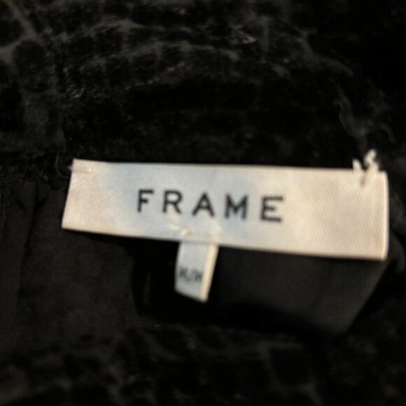 Frame Puff Sleeves Velvet Burnout Blouse - Picture 7 of 9